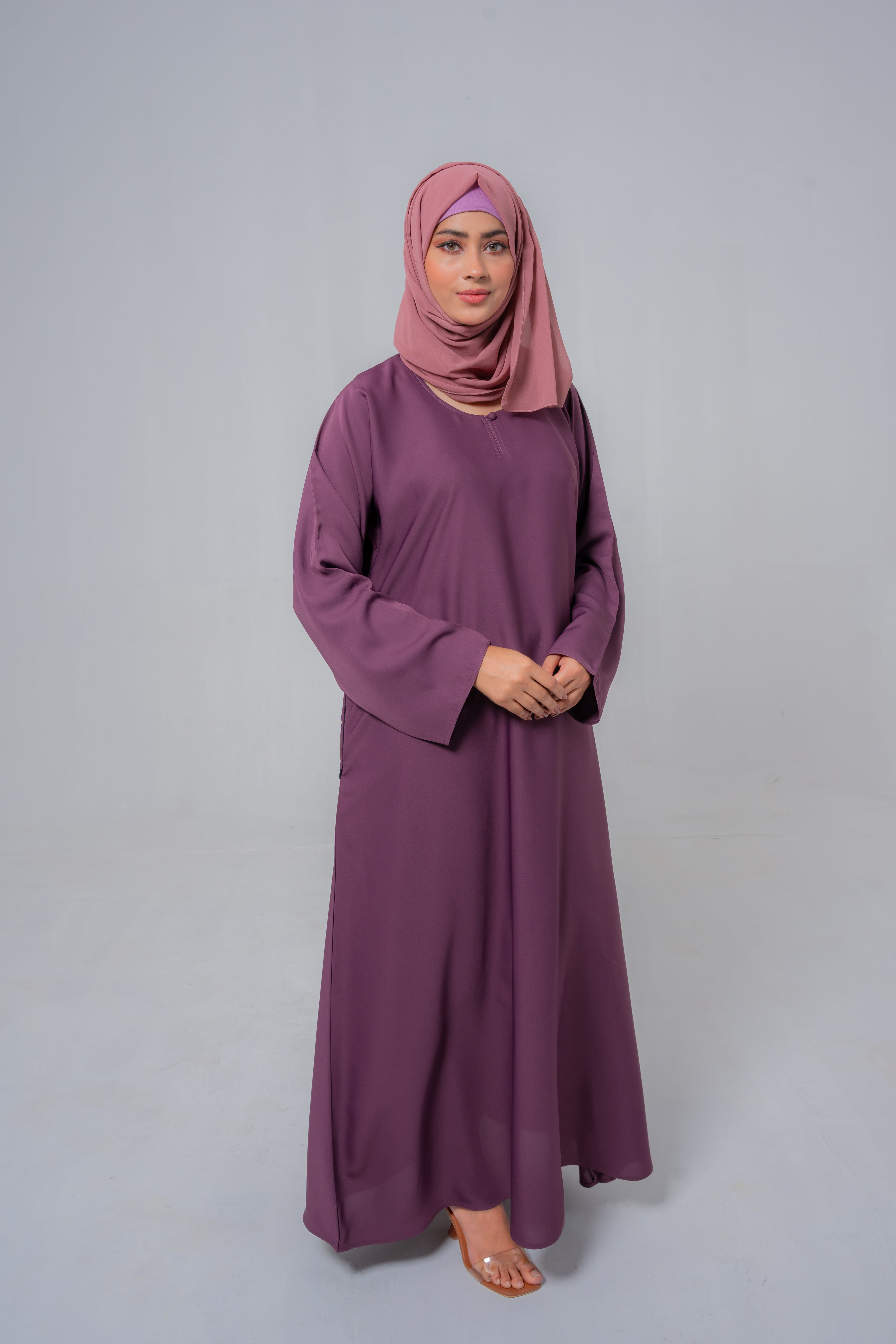 Pearly Purple Basic Maxi Abaya – Modest Elegance in Every Step | Mastoor by KNJ