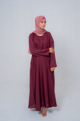 Essential Aesthetic Maroon Maxi Abaya – Modest Elegance Redefined | Mastoor by KNJ