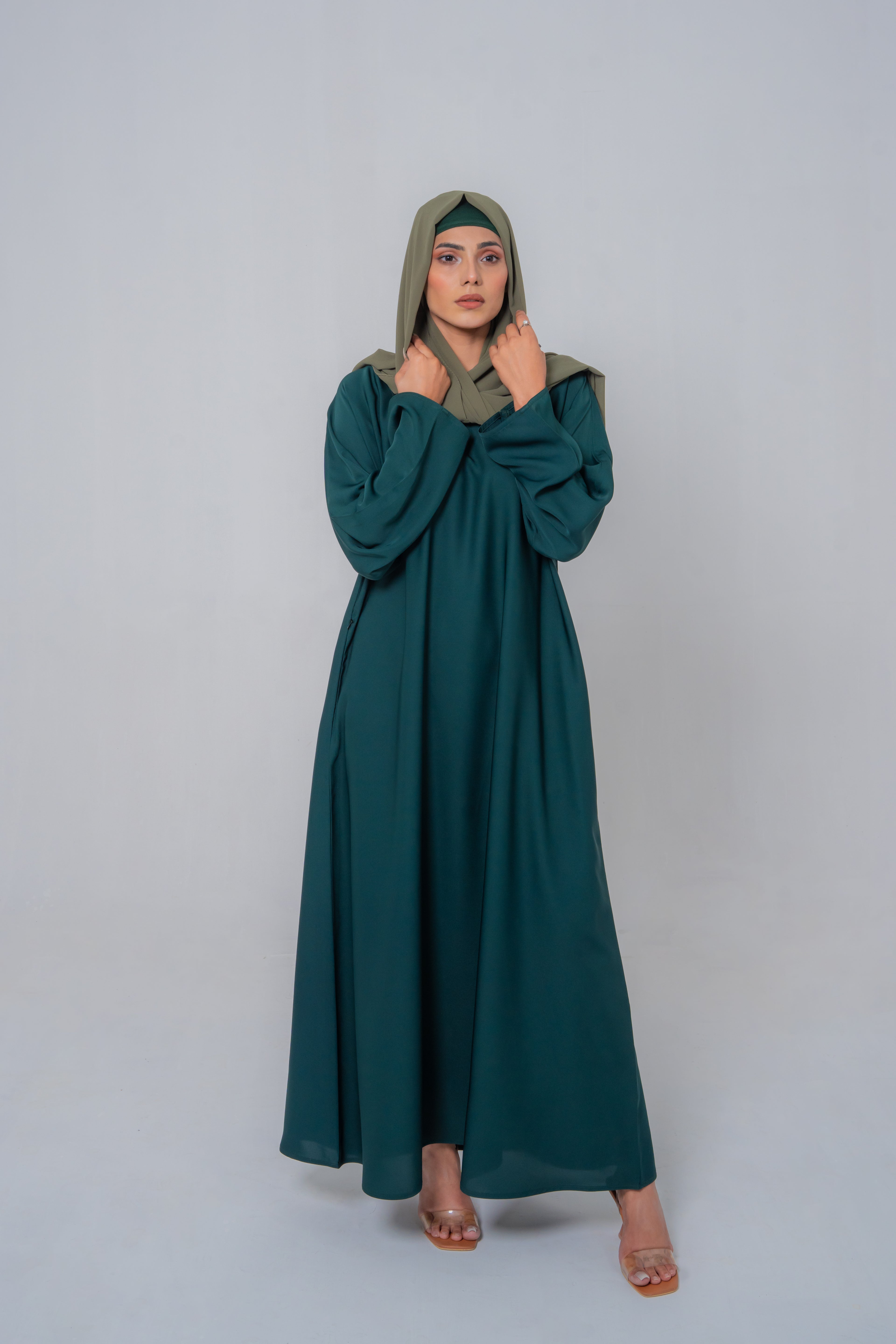 Emerald Green Basic Maxi Abaya – Elegant Everyday Modesty | Mastoor by KNJ