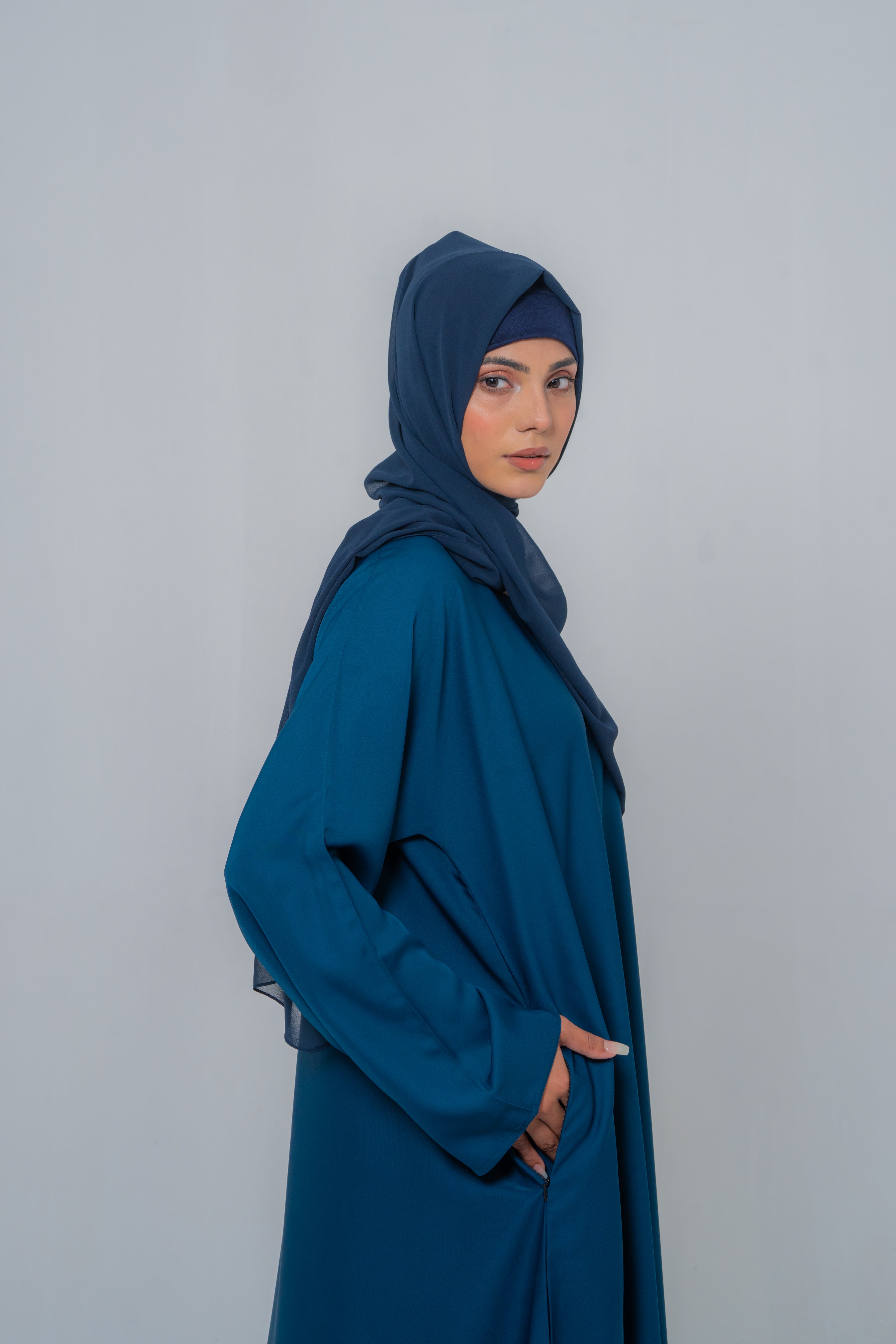 Essential Pantone Blue Maxi Abaya – Effortless Grace | Mastoor by KNJ