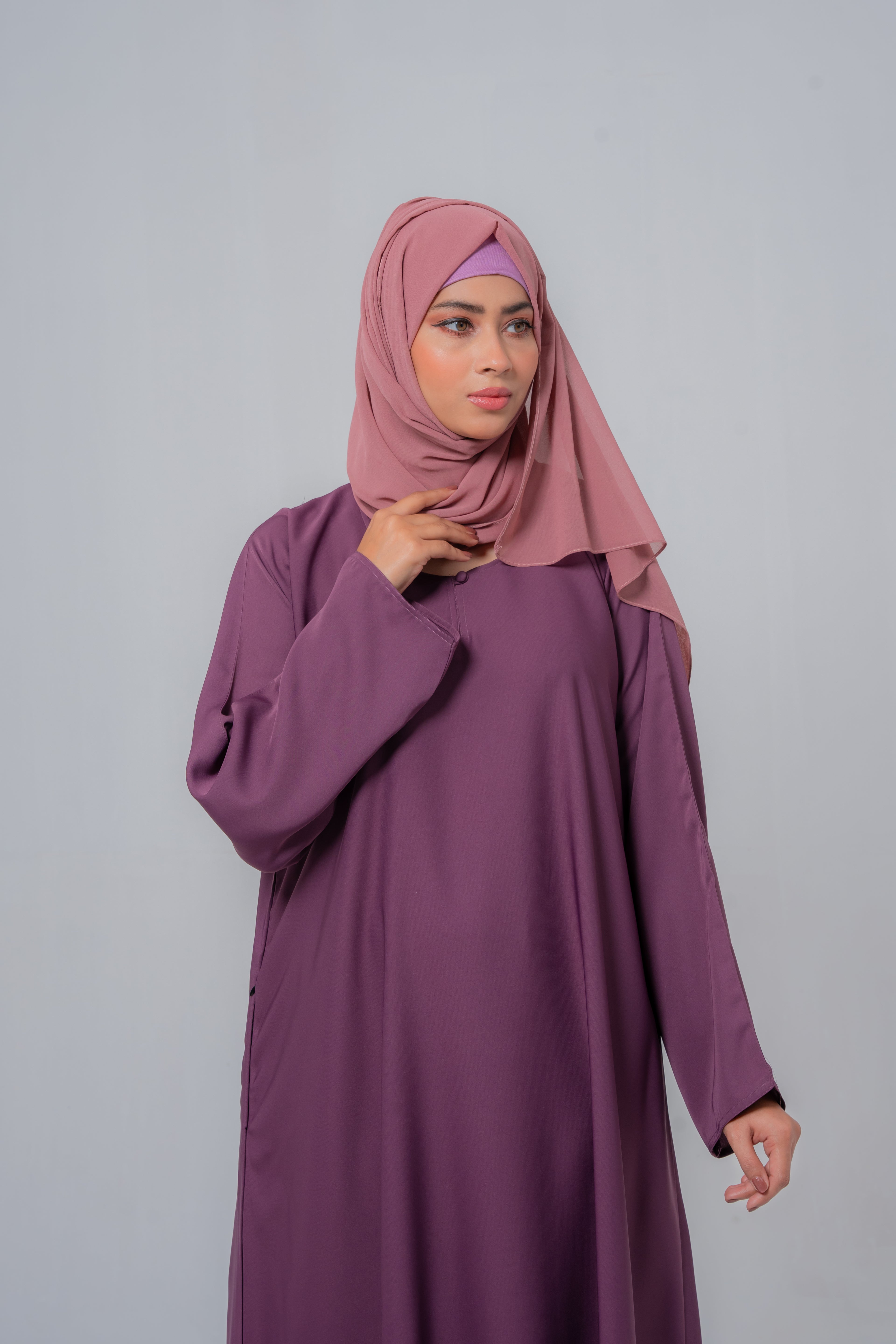 Pearly Purple Basic Maxi Abaya – Modest Elegance in Every Step | Mastoor by KNJ