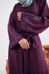 Double Gown Abaya with Hijab – Maroonish | Open Sleeveless Style | Mastoor by KNJ