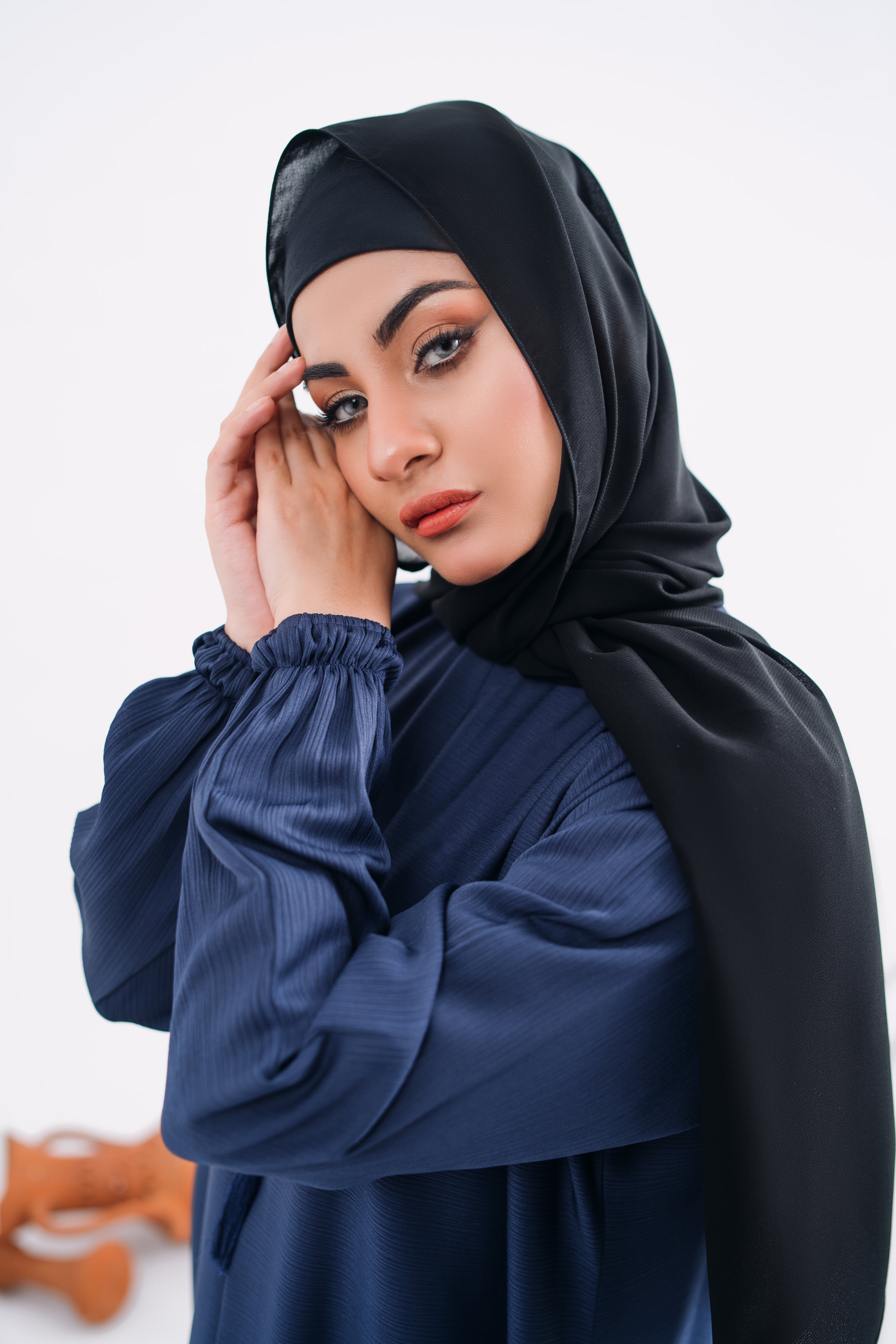 Basic Gripper Abaya in Bluish Zoom Fabric | Elegant Everyday Maxi Style | Mastoor by KNJ