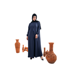 Basic Gripper Abaya in Bluish Zoom Fabric | Elegant Everyday Maxi Style | Mastoor by KNJ