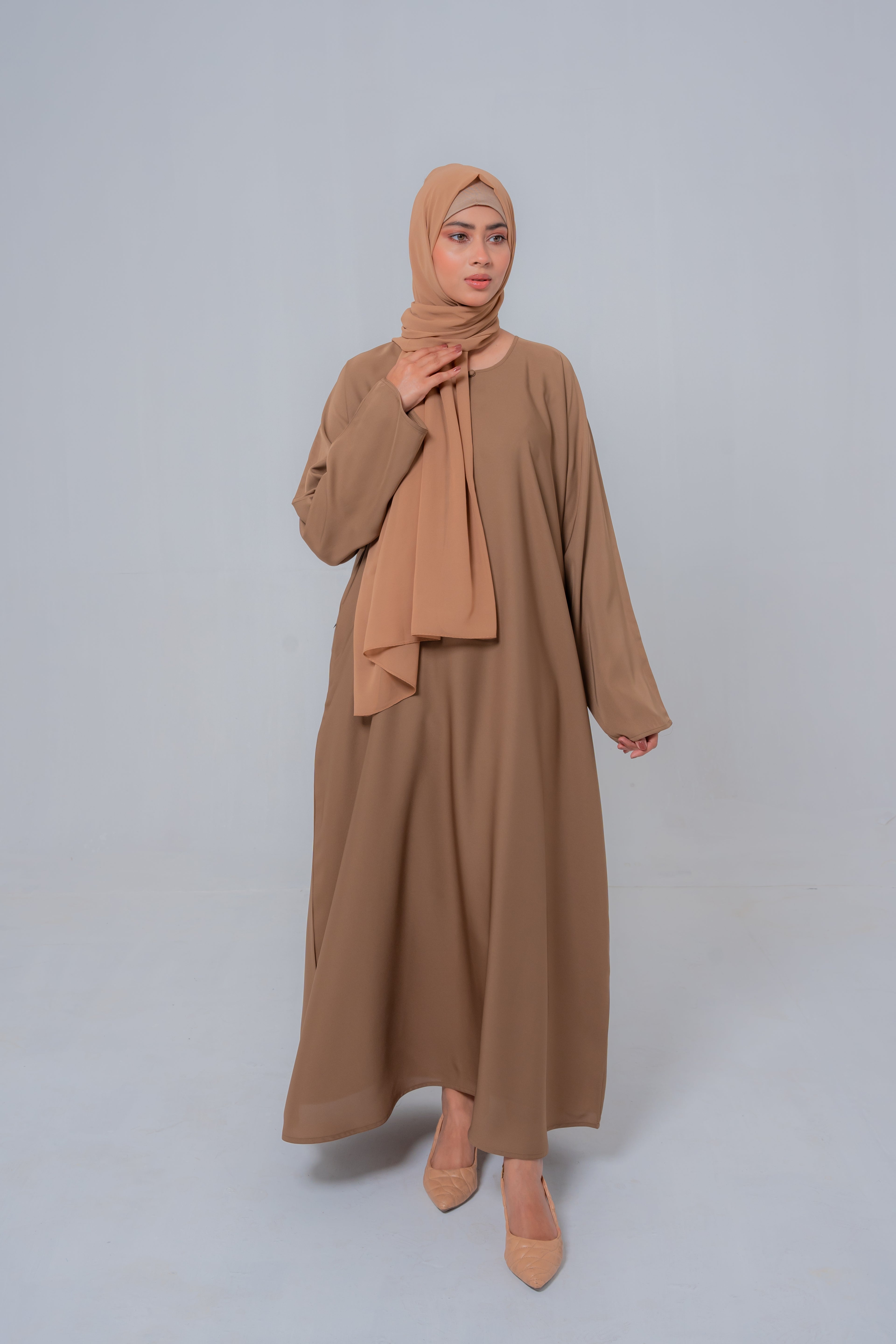 Camel Basic Maxi Abaya – Everyday Modest Elegance | Mastoor by KNJ