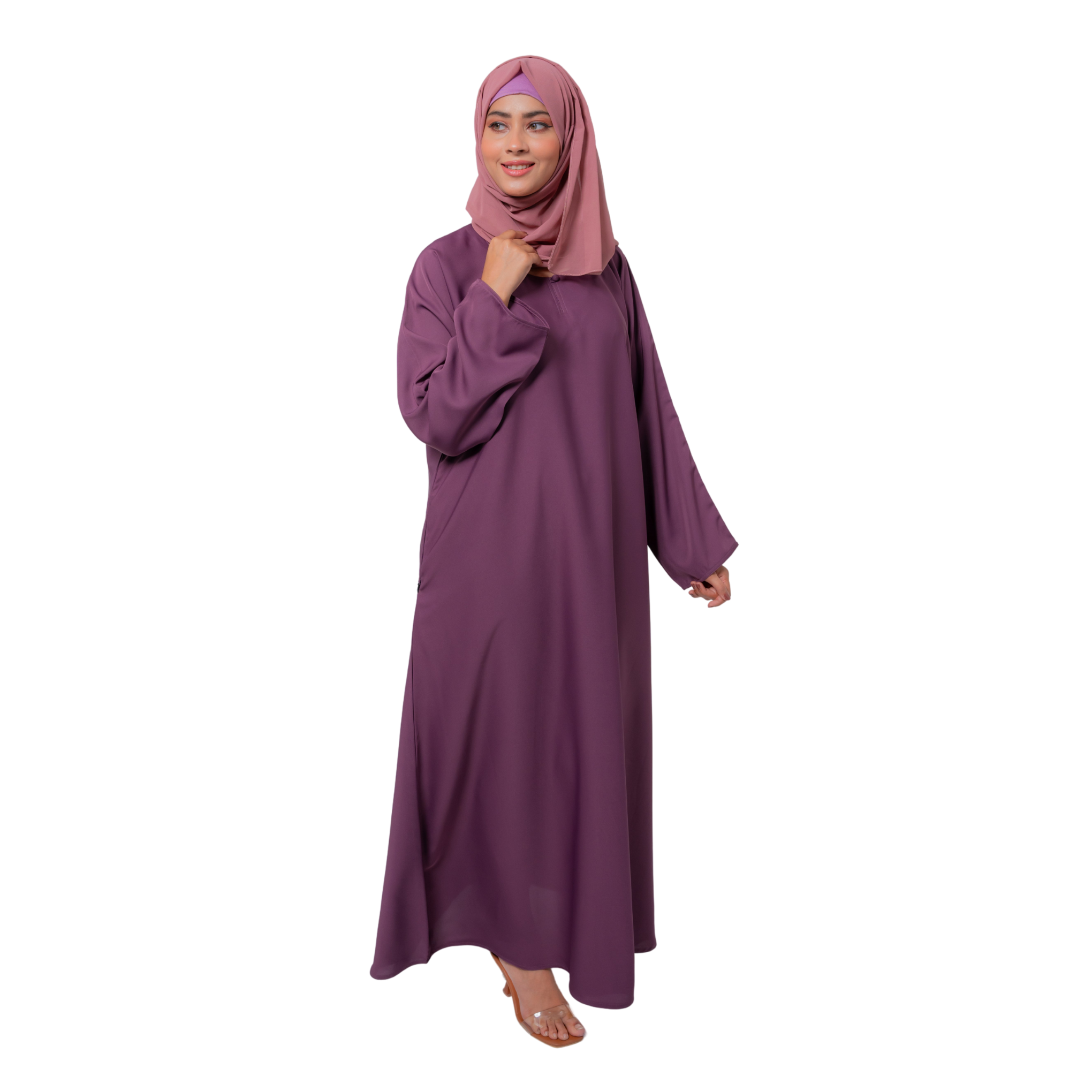 Pearly Purple Basic Maxi Abaya – Modest Elegance in Every Step | Mastoor by KNJ