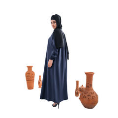 Basic Gripper Abaya in Bluish Zoom Fabric | Elegant Everyday Maxi Style | Mastoor by KNJ
