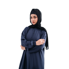 Basic Gripper Abaya in Bluish Zoom Fabric | Elegant Everyday Maxi Style | Mastoor by KNJ