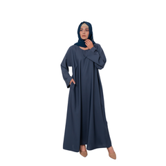 Dark Gray Basic Maxi Abaya – Modest Elegance for Everyday | Mastoor by KNJ