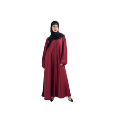 Bell Gown Abaya in Reddish Nida Fabric with Chiffon Hijab | Elegant Open Style | Mastoor by KNJ