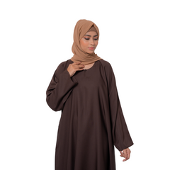 Classic Dark Brown Maxi Abaya – Everyday Modesty & Elegance | Mastoor by KNJ