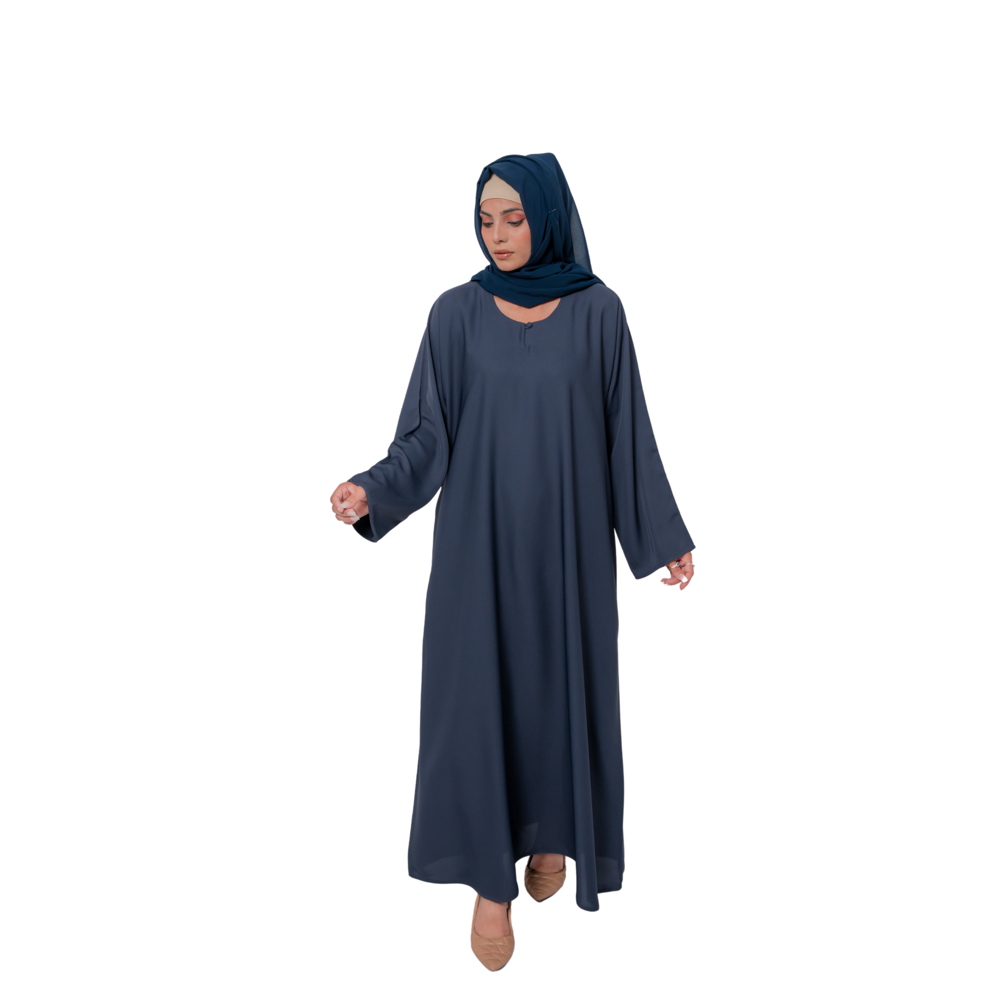 Dark Gray Basic Maxi Abaya – Modest Elegance for Everyday | Mastoor by KNJ