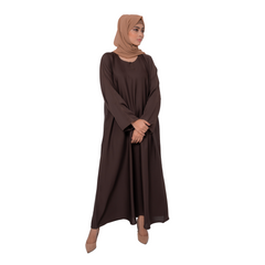 Classic Dark Brown Maxi Abaya – Everyday Modesty & Elegance | Mastoor by KNJ